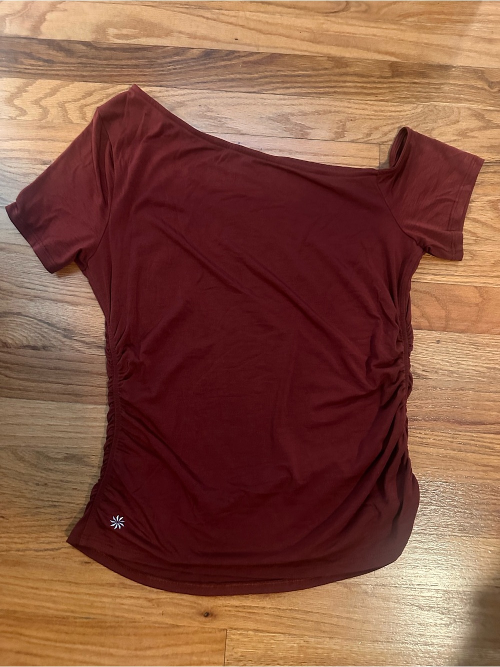 Athleta Move With Ease One Shoulder  Tee - Cinnamon color